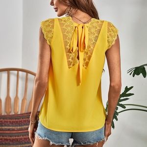 Bohemian Black Floral Embroidered Tie Back Blouse